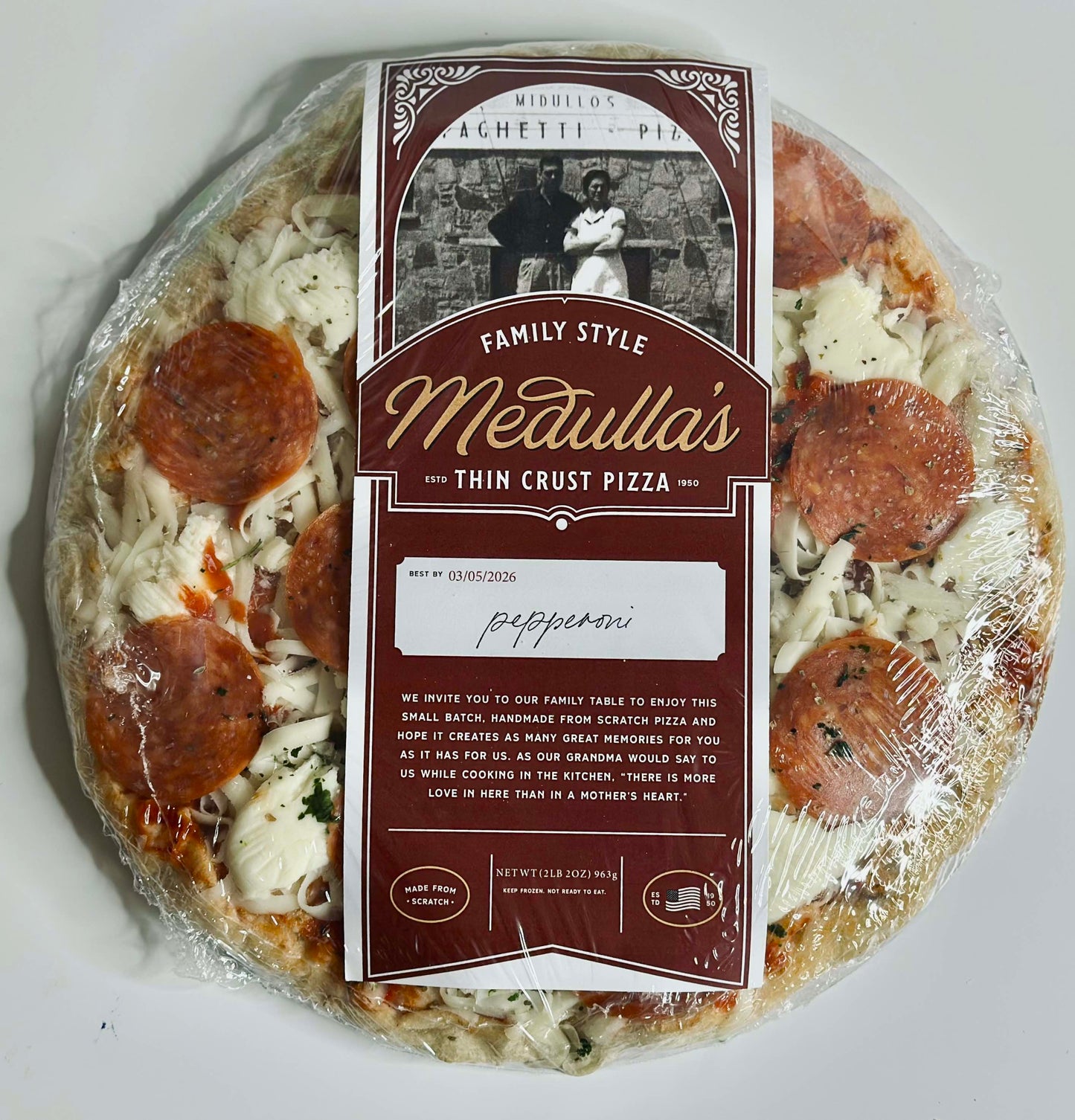 12 Inch Round Pepperoni Pizza - Frozen